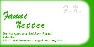 fanni netter business card